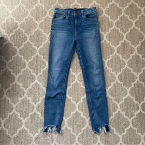 Hudson Jeans US Barbara Super Skinny Solid Blue Cotton Blend